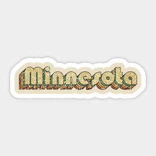 Minnesota // Vintage Rainbow Typography Style // 70s Sticker